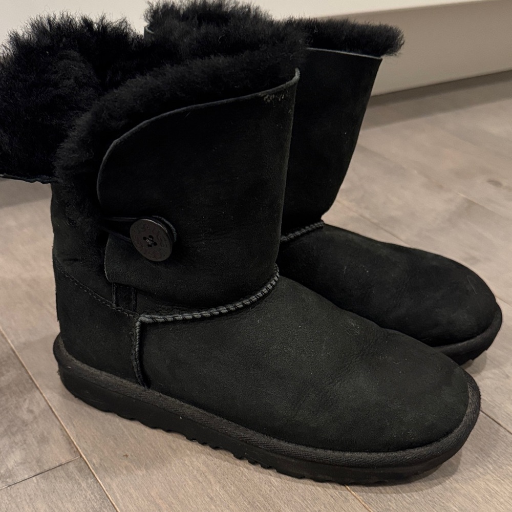 UGG Black Bailey Button Youth Boots